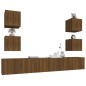 vidaXL Set Mobili Porta TV 6 pz Rovere Marrone in Legno Multistrato vidaXL Set Mobili Porta TV 6 pz Rovere Marrone in Legno Multistrato
