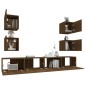vidaXL Set Mobili Porta TV 6 pz Rovere Marrone in Legno Multistrato vidaXL Set Mobili Porta TV 6 pz Rovere Marrone in Legno Multistrato
