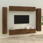 vidaXL Set Mobili Porta TV 8pz Rovere Marrone in Legno Multistrato vidaXL Set Mobili Porta TV 8pz Rovere Marrone in Legno Multistrato