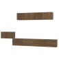 vidaXL Set Mobili Porta TV 5 pz Rovere Marrone in Legno Multistrato vidaXL Set Mobili Porta TV 5 pz Rovere Marrone in Legno Multistrato