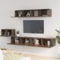 vidaXL Set Mobili Porta TV 5 pz Rovere Marrone in Legno Multistrato vidaXL Set Mobili Porta TV 5 pz Rovere Marrone in Legno Multistrato