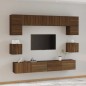 vidaXL Set Mobili Porta TV 8pz Rovere Marrone in Legno Multistrato vidaXL Set Mobili Porta TV 8pz Rovere Marrone in Legno Multistrato