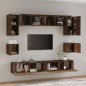 vidaXL Set Mobili Porta TV 8pz Rovere Marrone in Legno Multistrato vidaXL Set Mobili Porta TV 8pz Rovere Marrone in Legno Multistrato