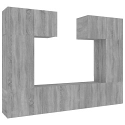 vidaXL Set di Mobili Porta TV 6 pz Grigio Sonoma in Legno Multistrato