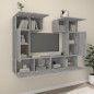 vidaXL Set di Mobili Porta TV 6 pz Grigio Sonoma in Legno Multistrato vidaXL Set di Mobili Porta TV 6 pz Grigio Sonoma in Legno Multistrato