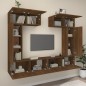 vidaXL Set Mobili Porta TV 6 pz Rovere Marrone in Legno Multistrato vidaXL Set Mobili Porta TV 6 pz Rovere Marrone in Legno Multistrato