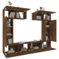 vidaXL Set Mobili Porta TV 6 pz Rovere Marrone in Legno Multistrato vidaXL Set Mobili Porta TV 6 pz Rovere Marrone in Legno Multistrato