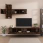 vidaXL Set Mobili Porta TV 7 pz Rovere Marrone in Legno Multistrato vidaXL Set Mobili Porta TV 7 pz Rovere Marrone in Legno Multistrato