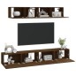 vidaXL Set Mobili Porta TV 4 pz Rovere Marrone in Legno Multistrato vidaXL Set Mobili Porta TV 4 pz Rovere Marrone in Legno Multistrato