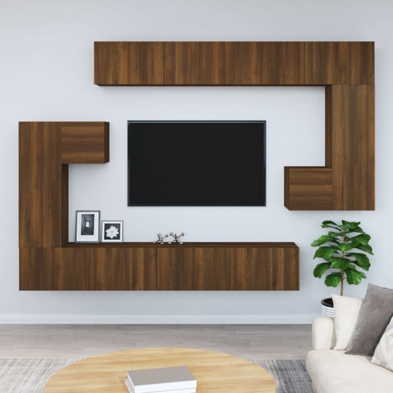 vidaXL Mobile Porta TV a Parete Rovere Marrone in Legno Multistrato vidaXL Mobile Porta TV a Parete Rovere Marrone in Legno Multistrato