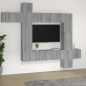 vidaXL Set di Mobili Porta TV 9 pz Grigio Sonoma in Legno Multistrato vidaXL Set di Mobili Porta TV 9 pz Grigio Sonoma in Legno Multistrato