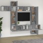 vidaXL Set di Mobili Porta TV 9 pz Grigio Sonoma in Legno Multistrato vidaXL Set di Mobili Porta TV 9 pz Grigio Sonoma in Legno Multistrato