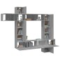 vidaXL Set di Mobili Porta TV 9 pz Grigio Sonoma in Legno Multistrato vidaXL Set di Mobili Porta TV 9 pz Grigio Sonoma in Legno Multistrato
