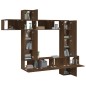 vidaXL Set Mobili Porta TV 9 pz Rovere Marrone in Legno Multistrato vidaXL Set Mobili Porta TV 9 pz Rovere Marrone in Legno Multistrato