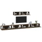 vidaXL Set Mobili Porta TV 6 pz Rovere Marrone in Legno Multistrato vidaXL Set Mobili Porta TV 6 pz Rovere Marrone in Legno Multistrato