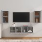 vidaXL Set di Mobili Porta TV 4 pz Grigio Sonoma in Legno Multistrato vidaXL Set di Mobili Porta TV 4 pz Grigio Sonoma in Legno Multistrato