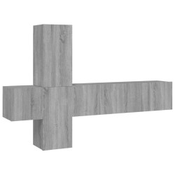 vidaXL Set di Mobili Porta TV 5 pz Grigio Sonoma in Legno Multistrato
