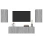 vidaXL Set di Mobili Porta TV 4 pz Grigio Sonoma in Legno Multistrato vidaXL Set di Mobili Porta TV 4 pz Grigio Sonoma in Legno Multistrato