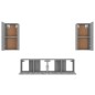 vidaXL Set di Mobili Porta TV 4 pz Grigio Sonoma in Legno Multistrato vidaXL Set di Mobili Porta TV 4 pz Grigio Sonoma in Legno Multistrato