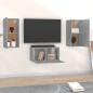 vidaXL Set Mobili Porta TV 3 pz Grigio Sonoma in Legno Multistrato vidaXL Set Mobili Porta TV 3 pz Grigio Sonoma in Legno Multistrato