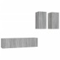 vidaXL Set di Mobili Porta TV 4 pz Grigio Sonoma in Legno Multistrato vidaXL Set di Mobili Porta TV 4 pz Grigio Sonoma in Legno Multistrato