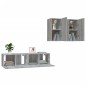 vidaXL Set di Mobili Porta TV 4 pz Grigio Sonoma in Legno Multistrato vidaXL Set di Mobili Porta TV 4 pz Grigio Sonoma in Legno Multistrato