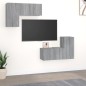 vidaXL Set di Mobili Porta TV 4 pz Grigio Sonoma in Legno Multistrato vidaXL Set di Mobili Porta TV 4 pz Grigio Sonoma in Legno Multistrato