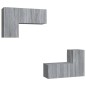 vidaXL Set di Mobili Porta TV 4 pz Grigio Sonoma in Legno Multistrato vidaXL Set di Mobili Porta TV 4 pz Grigio Sonoma in Legno Multistrato