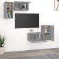 vidaXL Set di Mobili Porta TV 4 pz Grigio Sonoma in Legno Multistrato vidaXL Set di Mobili Porta TV 4 pz Grigio Sonoma in Legno Multistrato