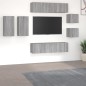 vidaXL Set Mobili Porta TV 8pz Grigio Sonoma in Legno Multistrato vidaXL Set Mobili Porta TV 8pz Grigio Sonoma in Legno Multistrato
