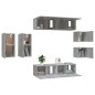 vidaXL Set Mobili Porta TV 8pz Grigio Sonoma in Legno Multistrato vidaXL Set Mobili Porta TV 8pz Grigio Sonoma in Legno Multistrato