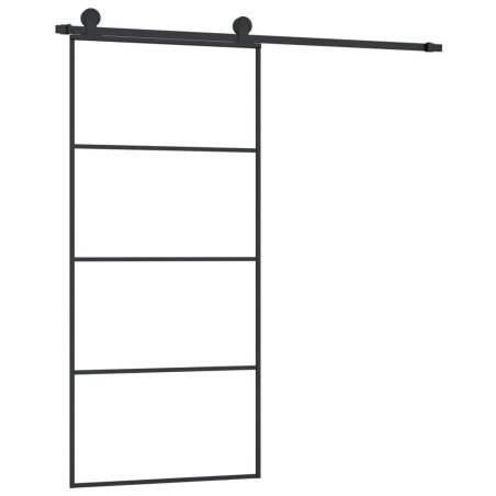 vidaXL Porta Scorrevole con Ferramenta 90x205cm Vetro ESG Alluminio