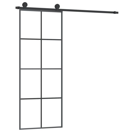 vidaXL Porta Scorrevole con Ferramenta 76x205cm Vetro ESG Alluminio