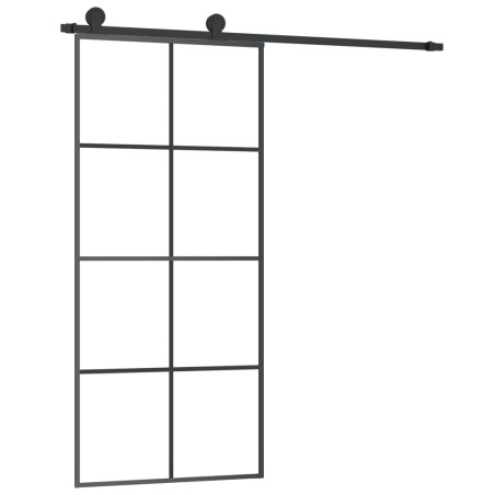 vidaXL Porta Scorrevole con Ferramenta 90x205cm Vetro ESG Alluminio
