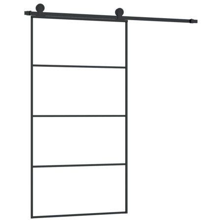 vidaXL Porta Scorrevole con Ferramenta 102,5x205cm Vetro ESG Alluminio