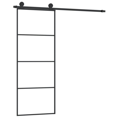 vidaXL Porta Scorrevole con Ferramenta 76x205cm Vetro ESG Alluminio