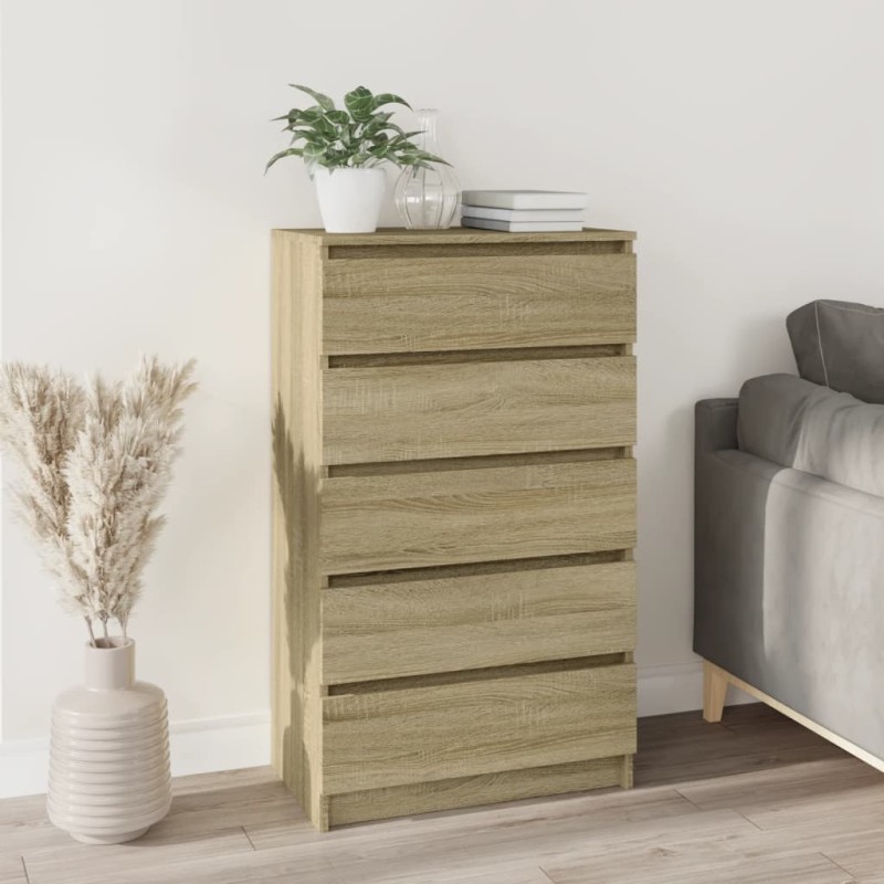 vidaXL Cassettiera Rovere Sonoma 60x36x103 cm in Legno Multistrato vidaXL Cassettiera Rovere Sonoma 60x36x103 cm in Legno Multistrato