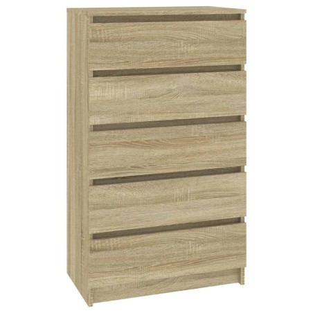 vidaXL Cassettiera Rovere Sonoma 60x36x103 cm in Legno Multistrato