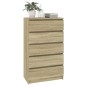 vidaXL Cassettiera Rovere Sonoma 60x36x103 cm in Legno Multistrato vidaXL Cassettiera Rovere Sonoma 60x36x103 cm in Legno Multistrato