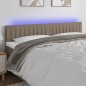 Testiera a LED Tortora 180x5x78/88 cm in Tessuto Testiera a LED Tortora 180x5x78/88 cm in Tessuto