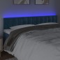 Testiera a LED Blu Scuro 180x5x78/88 cm in Velluto Testiera a LED Blu Scuro 180x5x78/88 cm in Velluto
