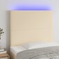 Testiera a LED Crema 80x5x118/128 cm in Tessuto Testiera a LED Crema 80x5x118/128 cm in Tessuto