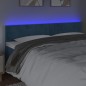 Testiera a LED Blu Scuro 200x5x78/88 cm in Velluto Testiera a LED Blu Scuro 200x5x78/88 cm in Velluto