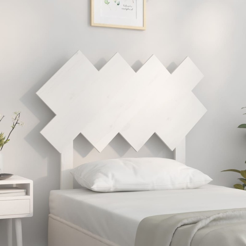 Testiera per Letto Bianca 92x3x81 cm in Legno Massello di Pino Testiera per Letto Bianca 92x3x81 cm in Legno Massello di Pino