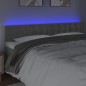 Testiera a LED Grigio Chiaro 180x5x78/88 cm in Velluto Testiera a LED Grigio Chiaro 180x5x78/88 cm in Velluto