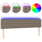 Testiera a LED Tortora 180x5x78/88 cm in Tessuto Testiera a LED Tortora 180x5x78/88 cm in Tessuto