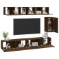 vidaXL Set Mobili Porta TV 6 pz Rovere Marrone in Legno Multistrato vidaXL Set Mobili Porta TV 6 pz Rovere Marrone in Legno Multistrato
