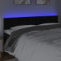 Testiera a LED Nera 160x5x78/88 cm in Velluto Testiera a LED Nera 160x5x78/88 cm in Velluto