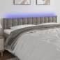 Testiera a LED Grigio Chiaro 200x5x78/88 cm in Velluto Testiera a LED Grigio Chiaro 200x5x78/88 cm in Velluto