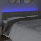 Testiera a LED Grigio Chiaro 200x5x78/88 cm in Velluto Testiera a LED Grigio Chiaro 200x5x78/88 cm in Velluto